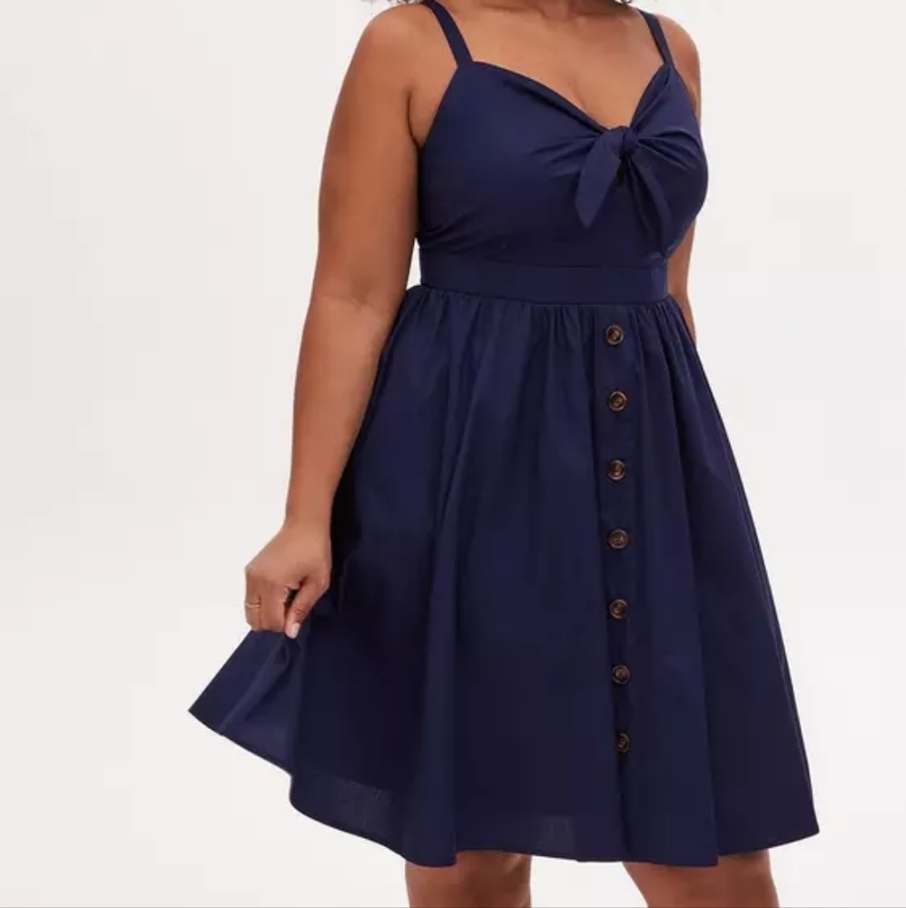 Blue Sleeveless Tie Front Sundress Torrid Size 4x